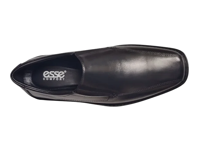 Esse Comfort Men's Leather Wide Width Bicycle Toe Slip-On - Black - view 6