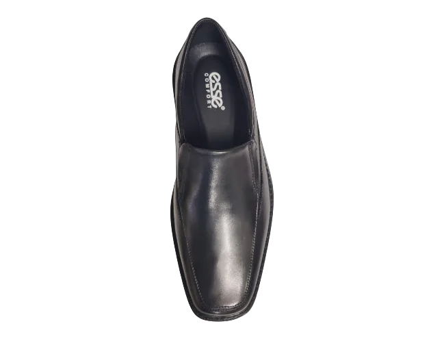 Esse Comfort Men's Leather Wide Width Moc Toe Slip-On - Black - view 6