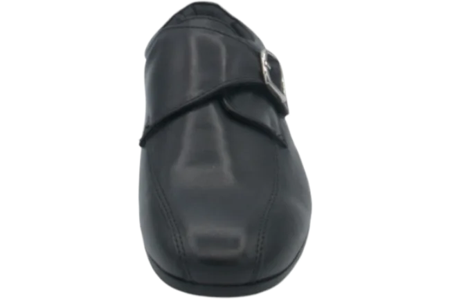 Benelaccio Boys' Leather Buckle Velcro Dress Shoes - Black - view 4