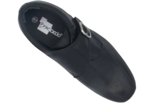 Benelaccio Boys' Leather Buckle Velcro Dress Shoes - Black - view 7