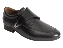 Benelaccio Boys Dress Shoes, Boys Formal Shoes, Black Velcro Shoes with Buckle (383)