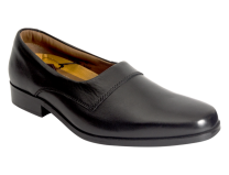 Wizfort Black Leather Sole Slip On Loafers for Men - Open Loafers