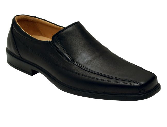 black slip on loafer